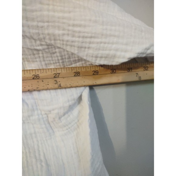 P.Cill Top Gauzy hooded Oversized shirt Size: Large Long Sleeve White Lightweigh - Picture 7 of 7